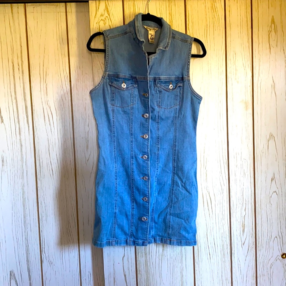 Denim button dress